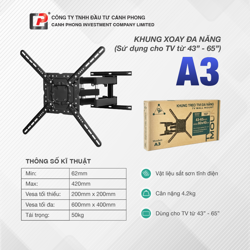 Canh Phong multi-purpose TV frame from 32-65 inches A3